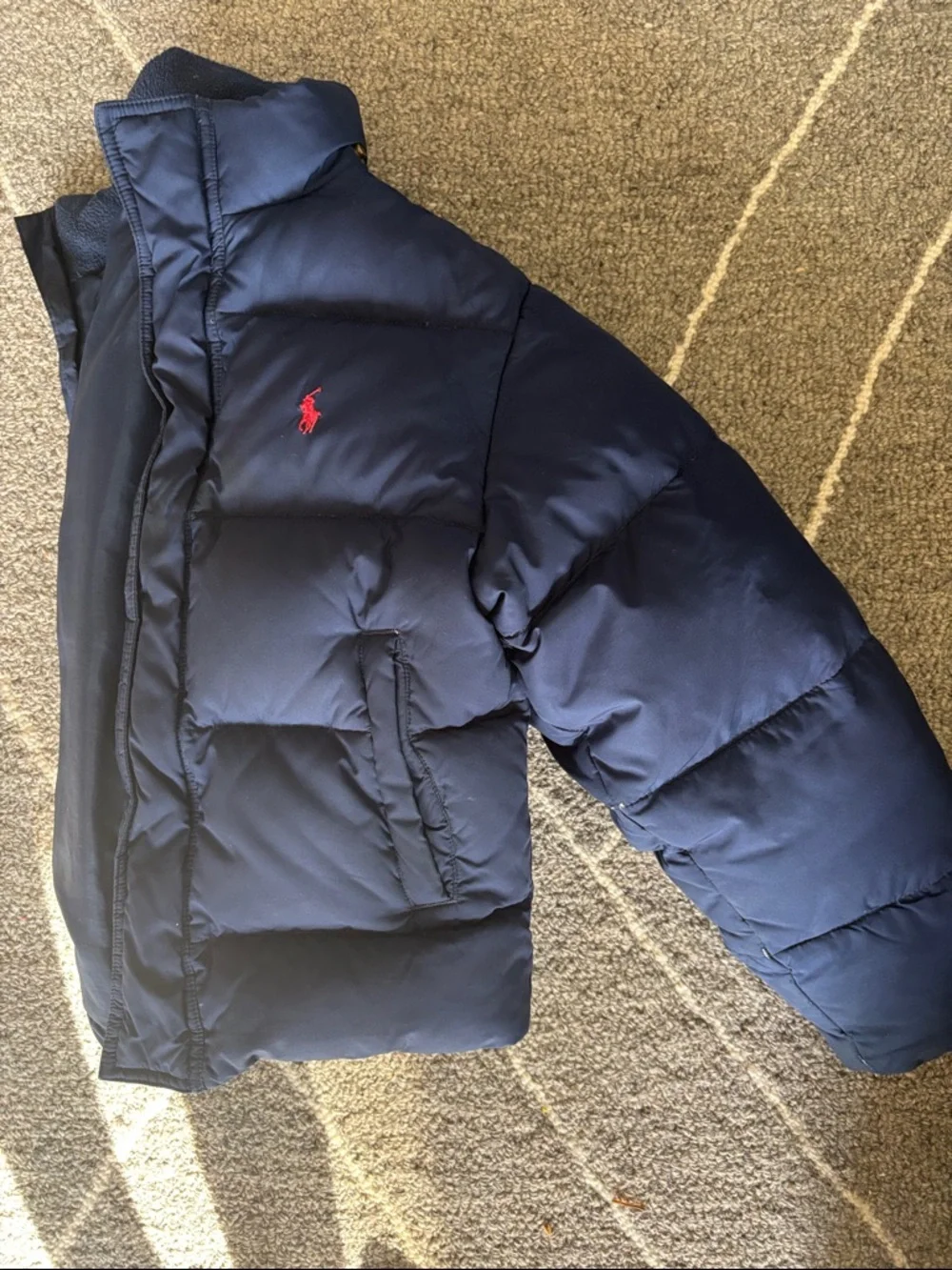 Polo Ralph Lauren Kids Navy Blue Quilted Puffer Jacket boys size 8/10
